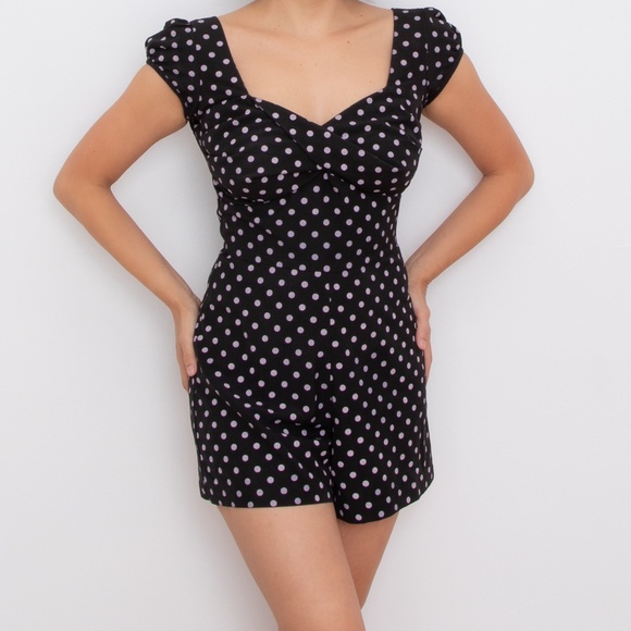 RARE! Stop Staring! Pinup polka dot romper playsuit 40s 50s style small - Picture 2 of 4